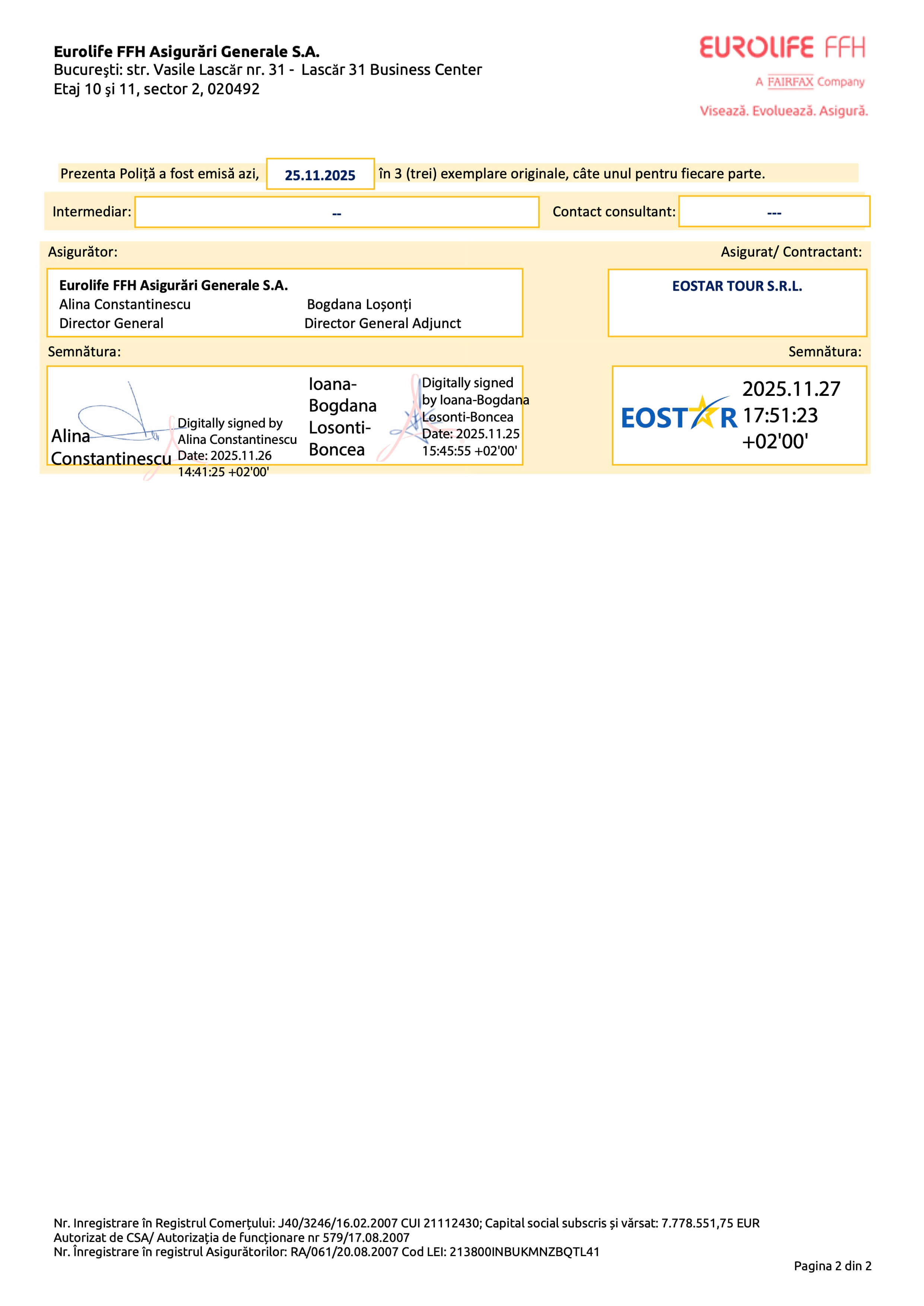 Polita Asigurare Eurolife