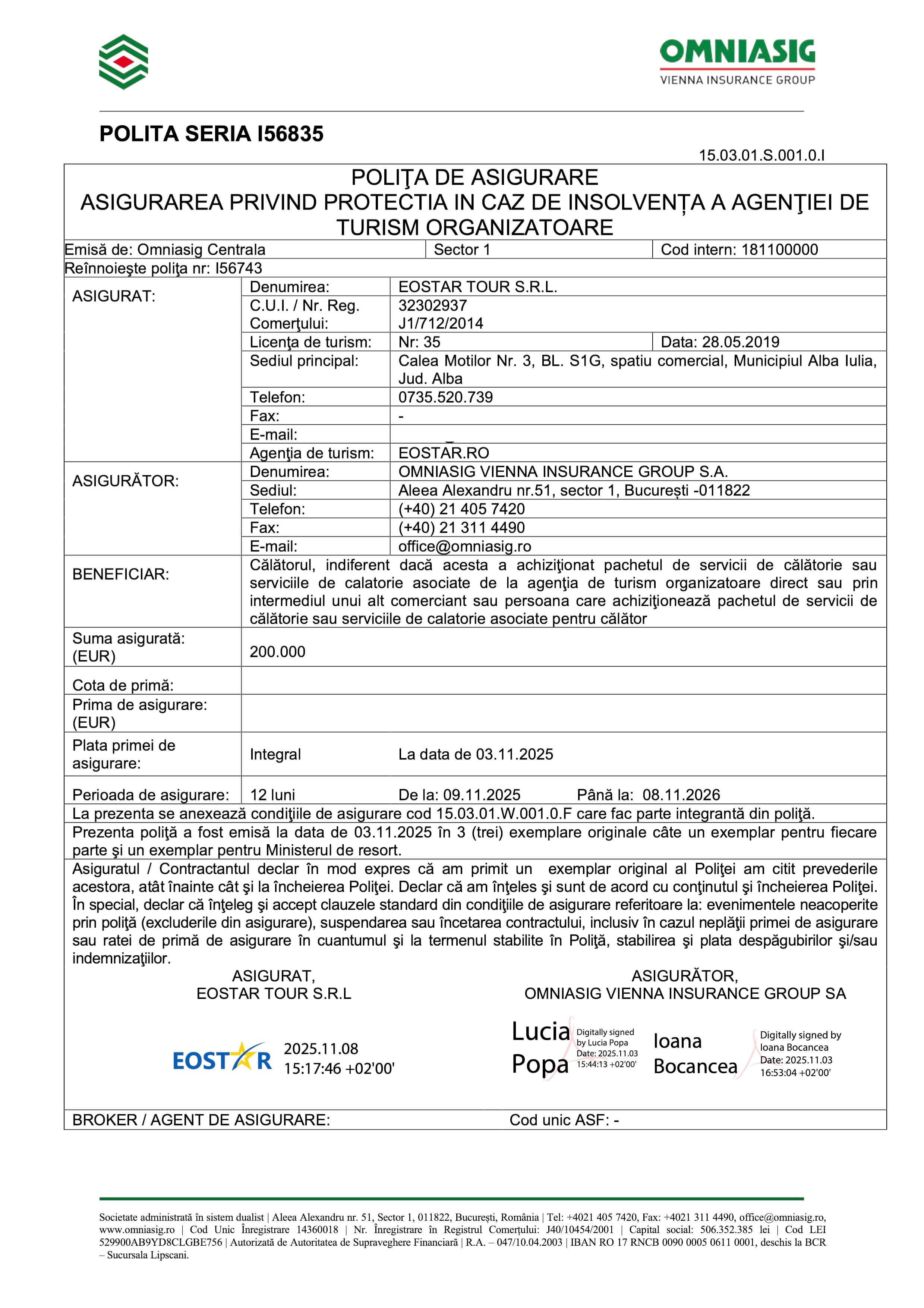 Polita Asigurare Omniasig